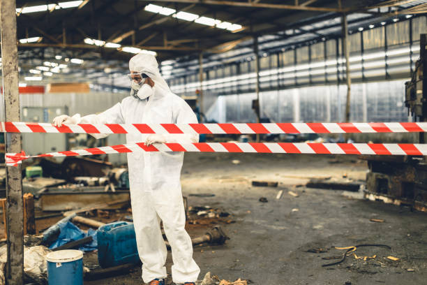 Professional Sewage Cleanup technician working in Camden, AR